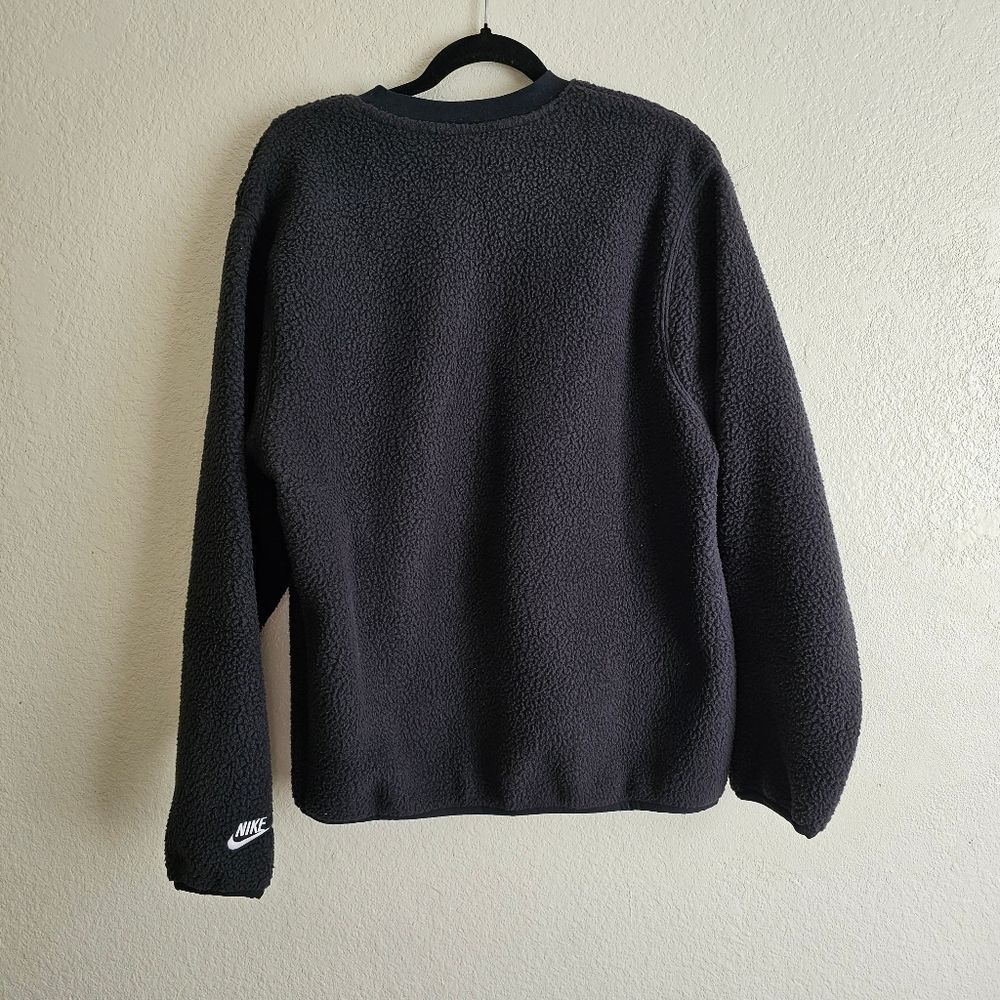 Nike Sportswear Essential Sherpa Sweatshirt Men's M Black White DD5017-010 NSW - Picture 15 of 16